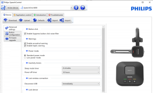 Philips SpeechControl Device Settings
